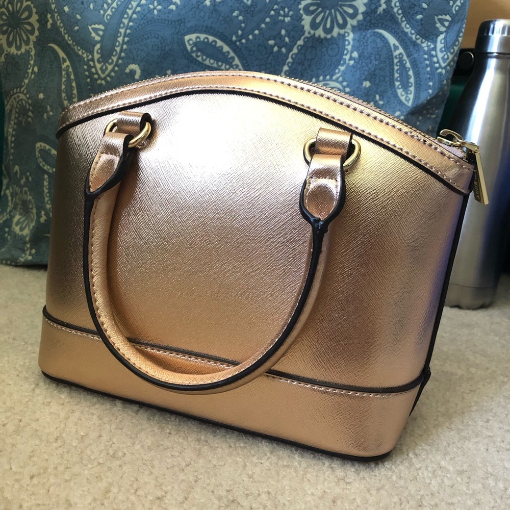 Rose gold metallic purse